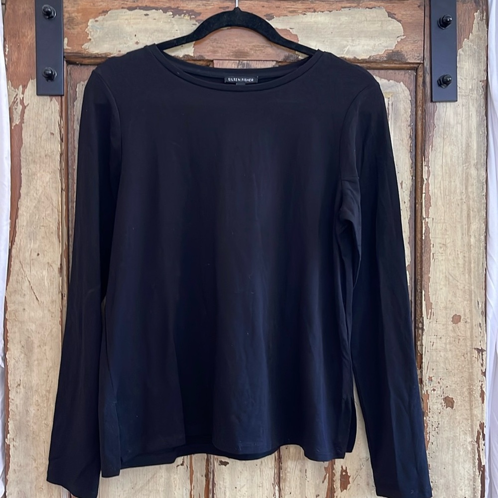Eileen Fisher Classic black long sleeved tee shirt